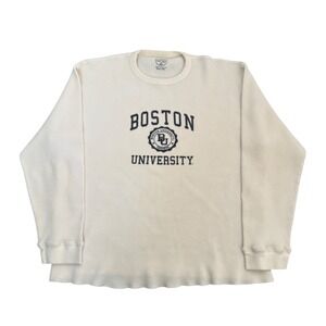 Banner Supply Co Boston University Terriers Waffle Knit Thermal Shirt Cream XL